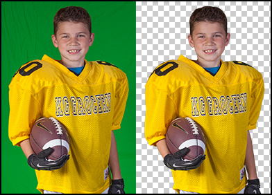green screen extraction with yellow shirt
